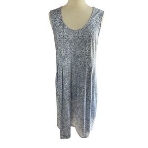 CHADWICKS Sleeveless Cotton Midi Dress Coastal Boho Print, XL